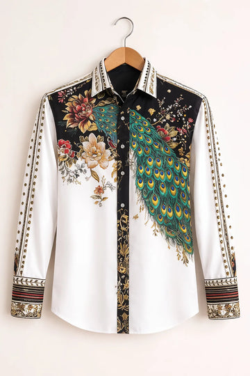 Men's Floral Peacock Fusion Shirt