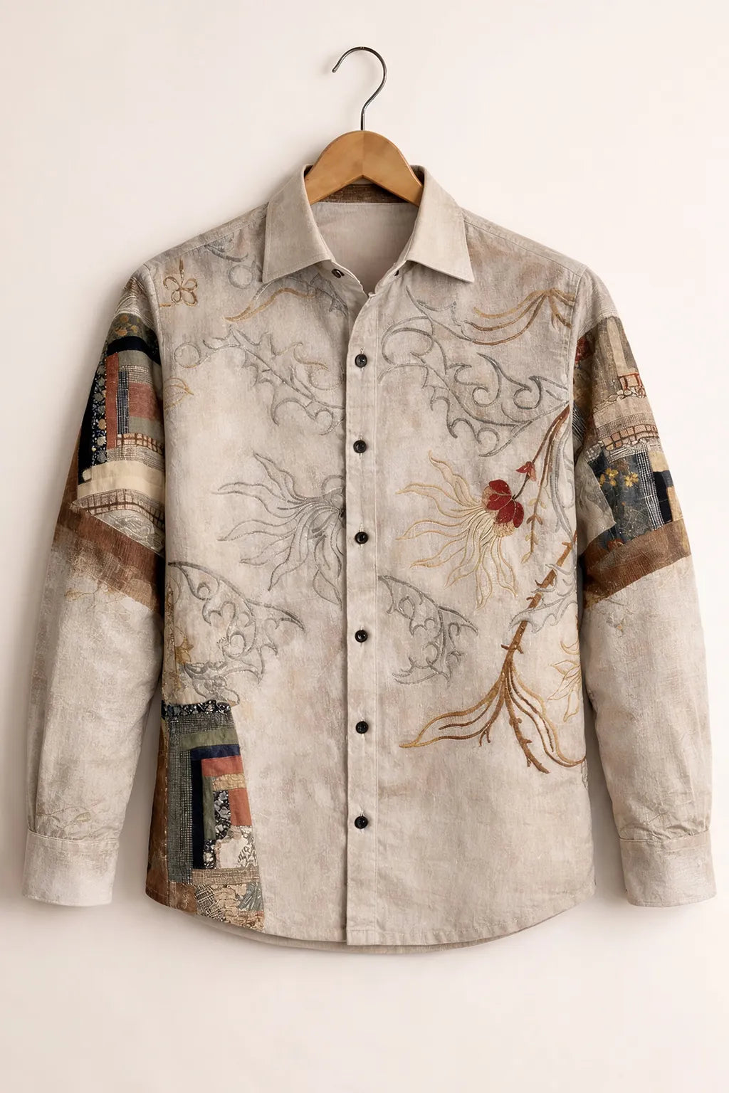 Men's Modern Art Detail Casual Shirt - Image 1
