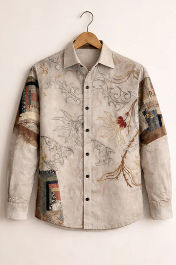 Men's Modern Art Detail Casual Shirt