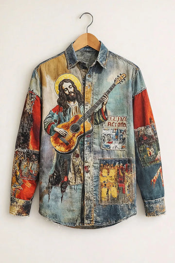 Jesus Guitar Graphic Statement Shirt