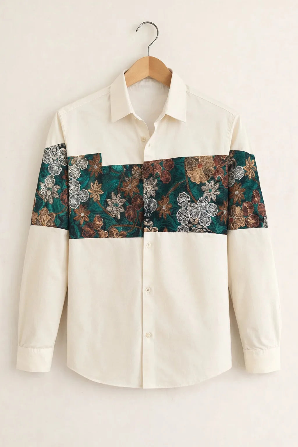 Men's Ivory Bloom Designer Shirt