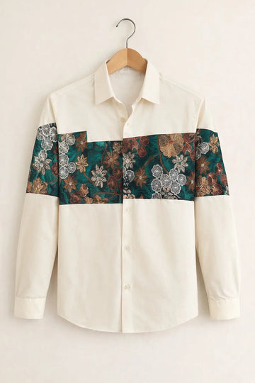 Men's Ivory Bloom Designer Shirt