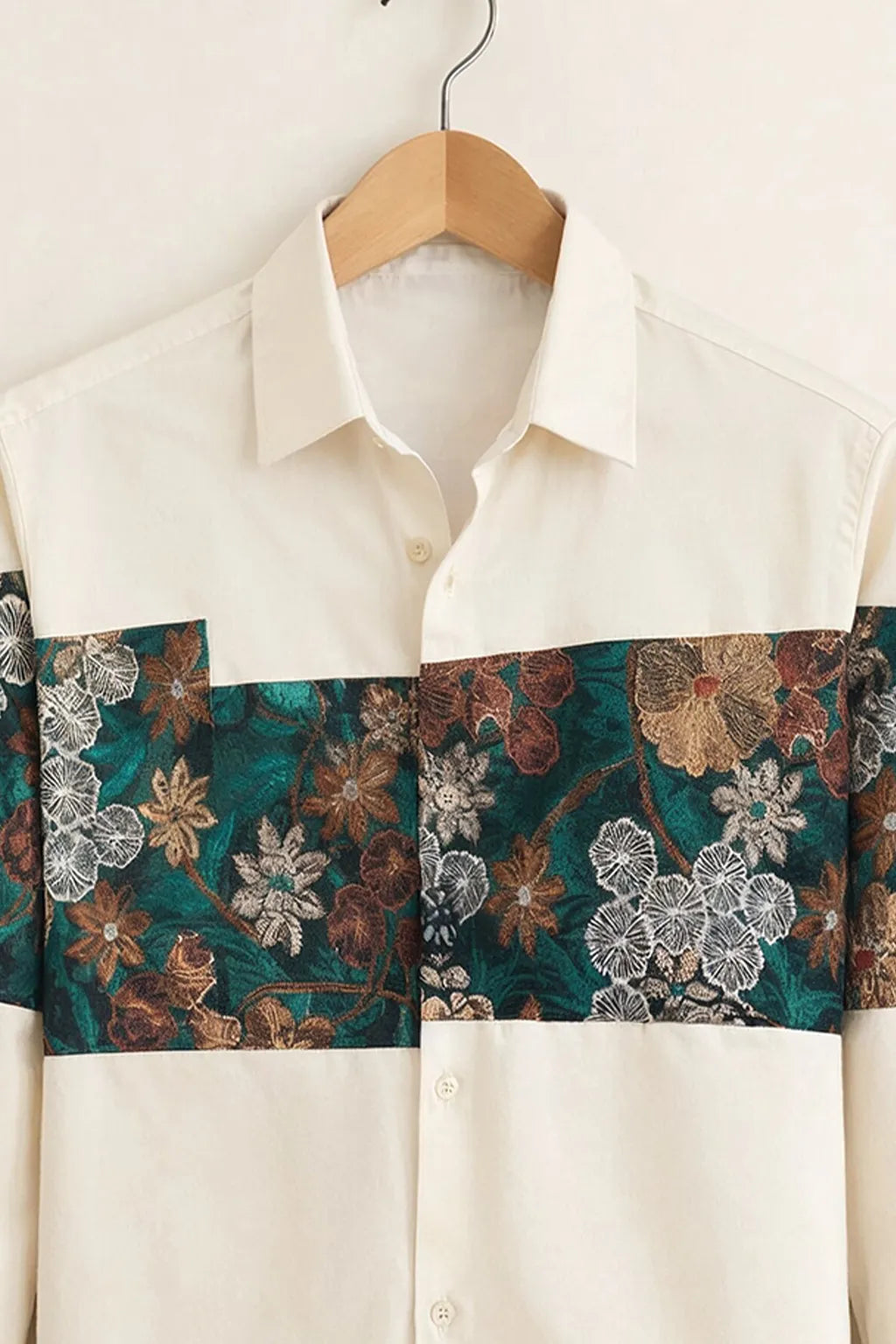 Men's Ivory Bloom Designer Shirt