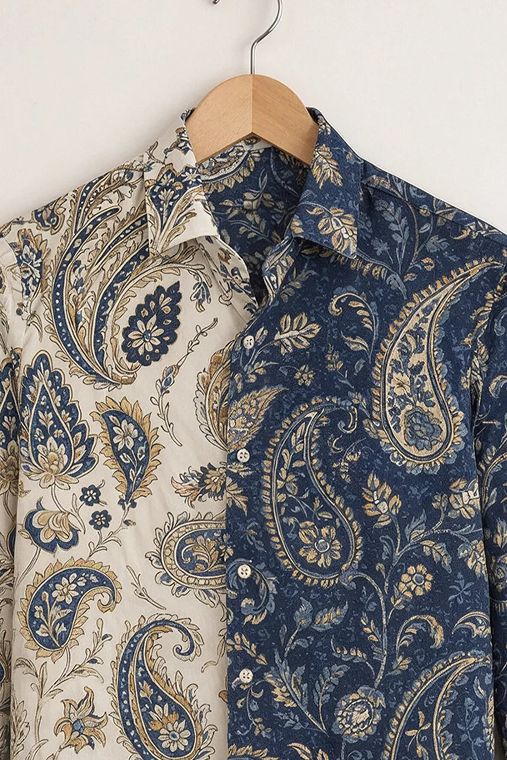 Men's Royal Blue Paisley Contrast Shirt