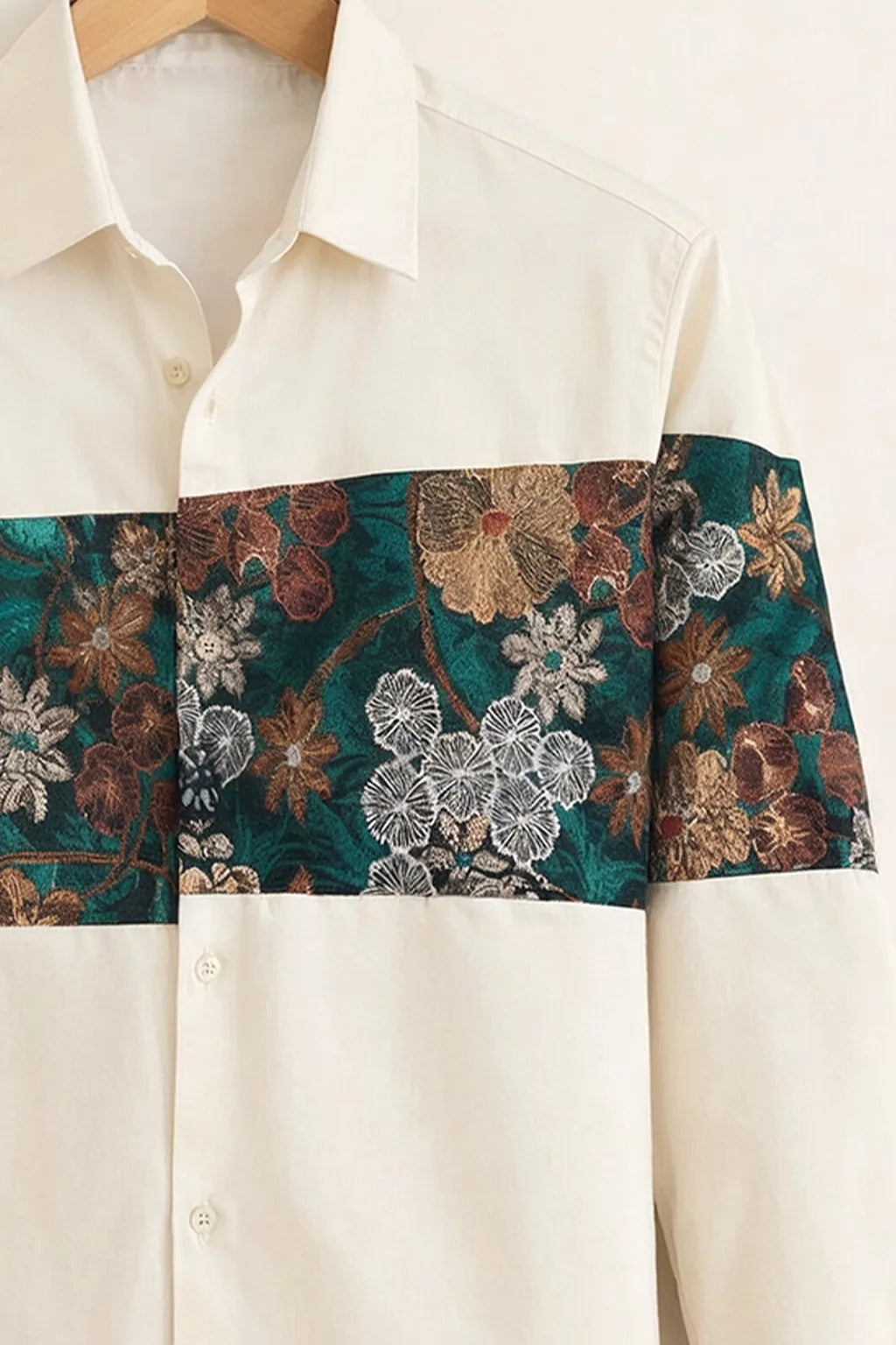 Men's Ivory Bloom Designer Shirt