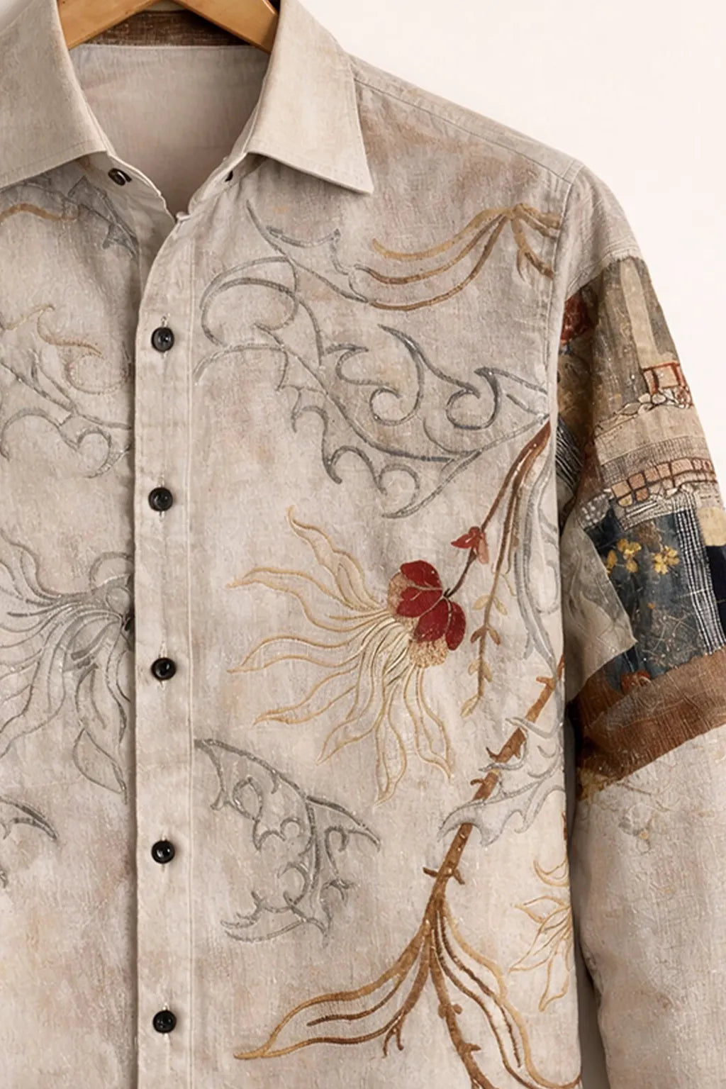Men's Modern Art Detail Casual Shirt
